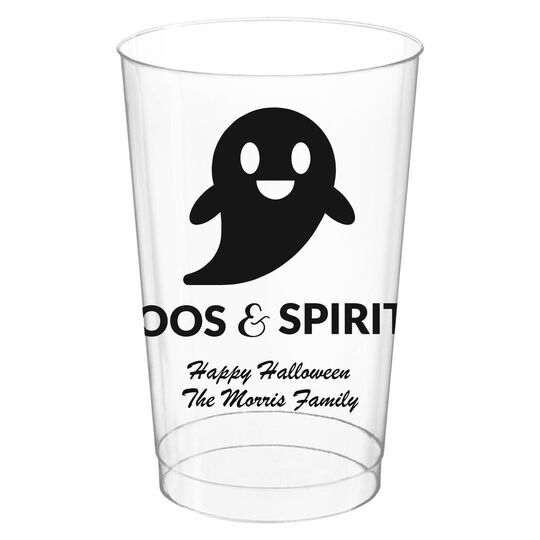 Boos & Spirits Clear Plastic Cups